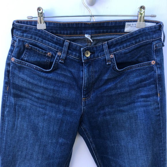 Rag and Bone Dre Low Rise Slim Fit Mid Indigo Boyfriend Jeans Size 28 - Picture 2 of 9